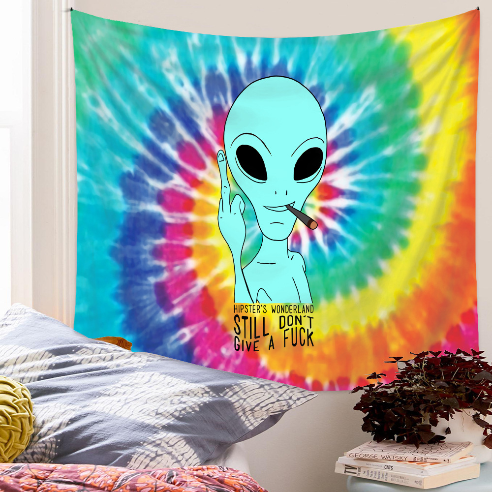 Böhmischer Schädel Alien Hintergrund Tuch Psychedelischer Wandteppich Großhandel Nihaojewelry display picture 6