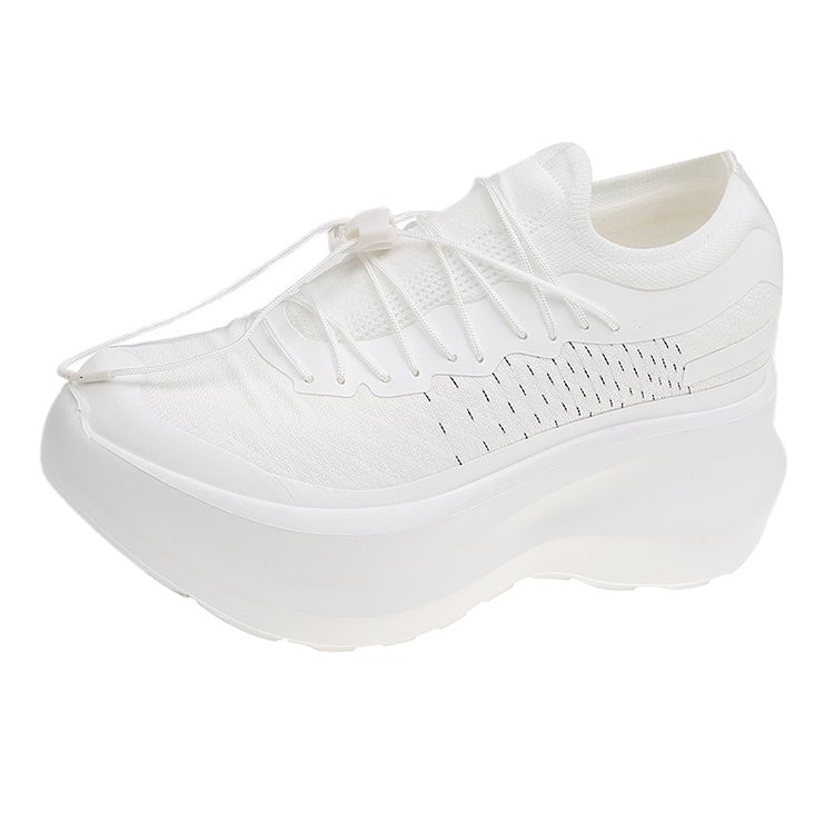 Lisa增高7厘米超轻松糕厚底飞织百搭休闲运动鞋