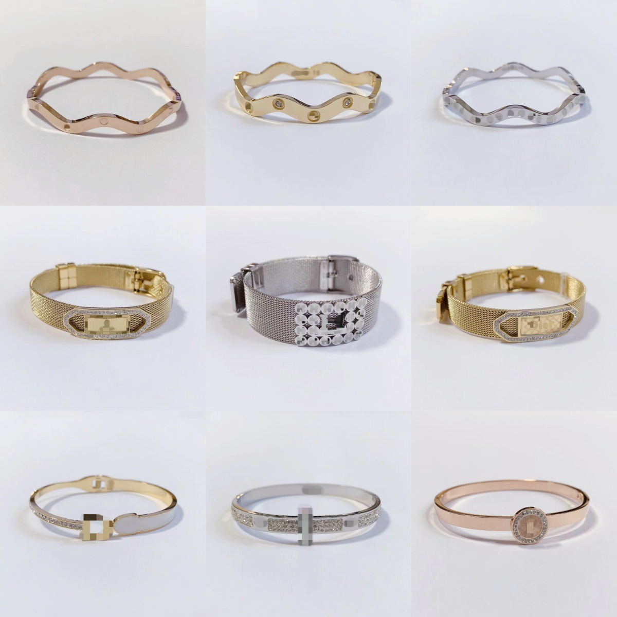 特价直供 爆款手镯个性潮流时尚百搭女钛钢高品质保色手表带钢色