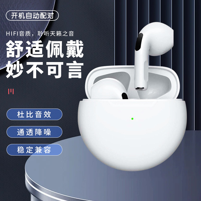 Cross-Border New Product Pro6 True Wireless Stereo Bluetooth Headset Huaqiangbei Sixth Generation J6 Long Battery Life Mini Sports Headset Cross-Border New Product Pro6 True Wireless Stereo Bluetooth Headset Huaqiangbei Sixth Generation J6 Long Battery Life Mini Sports Headset