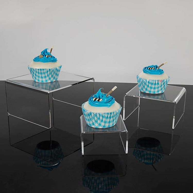 亚克力商品增高台透明高清亚克力热弯U型桥形展台凳子展示台