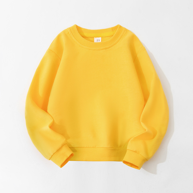 儿童卫衣广告衫纯色可定图案宝宝衣服童装线圈卫衣秋款空白衫批发|undefined