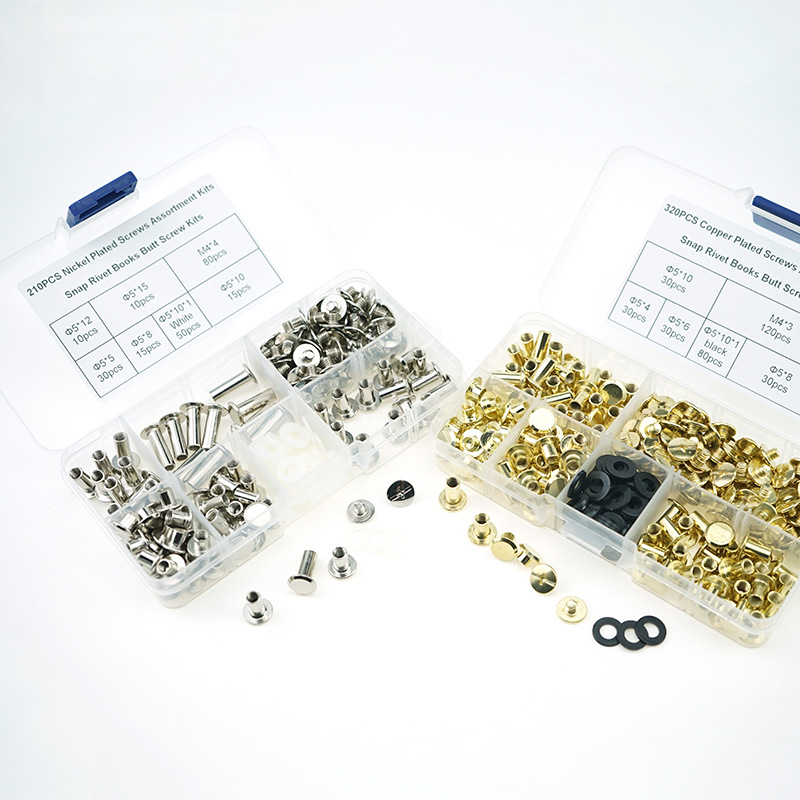 Book Screw Electroplating Mother and Mother Rivet Photo Album Butt Recipe Nail Boxed Set