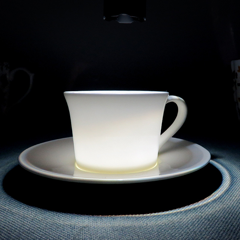 Conjunto de tazas de café de porcelana nórdica transfronteriza simple blanco puro taza de regalo de té de la tarde se puede imprimir LOGO »