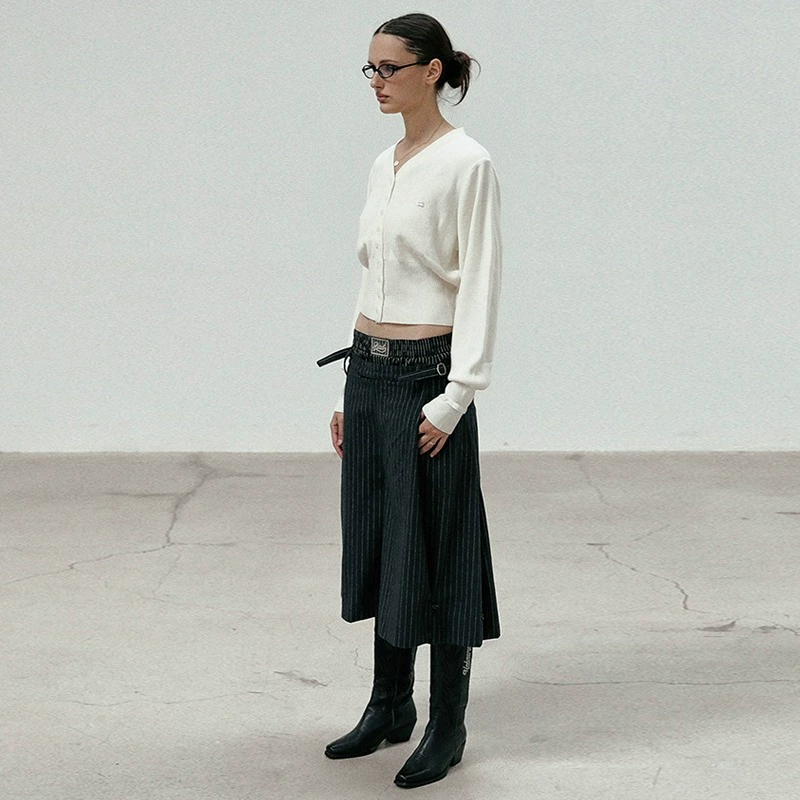Кардиган-свитер женский slim-fit с V-образным вырезом, американский стиль, на пуговицах