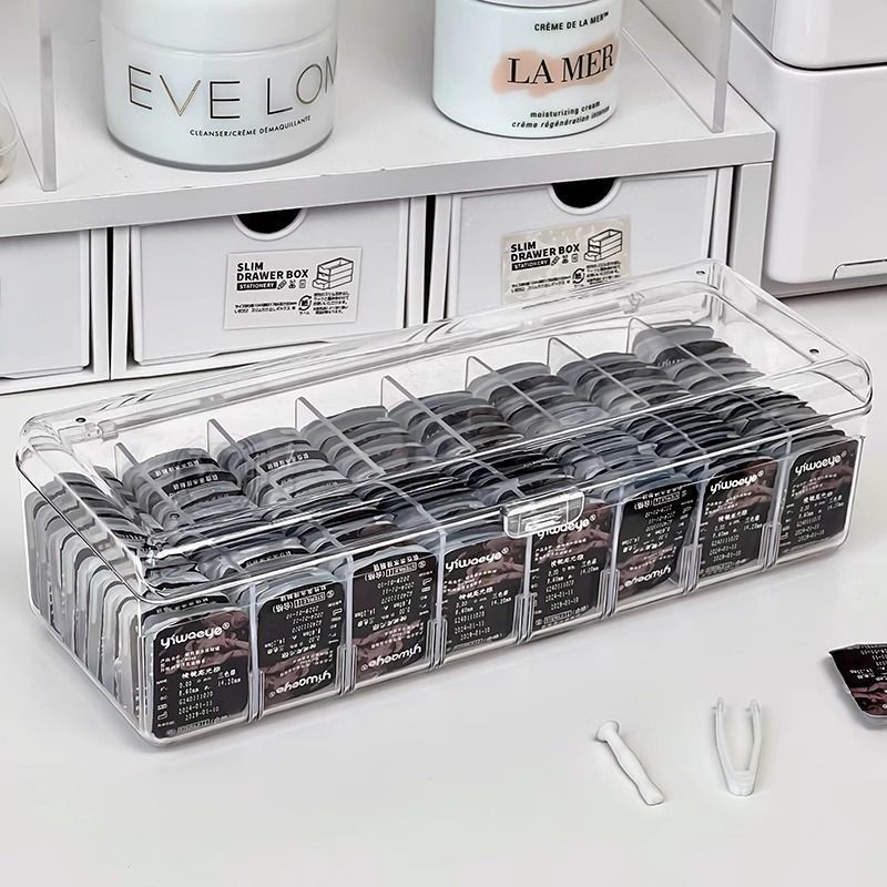 美瞳收纳盒隐形眼镜数据线多格高级大容量透明桌面带盖防尘盒子厂|undefined