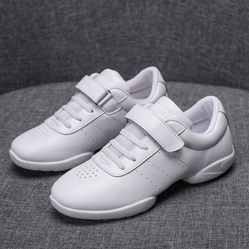 Grupo competitivo aeróbicos zapatos blancos zapatos de fitness deportes porristas zapatos de entrenamiento de las mujeres zapatos de competencia de fondo suave niños