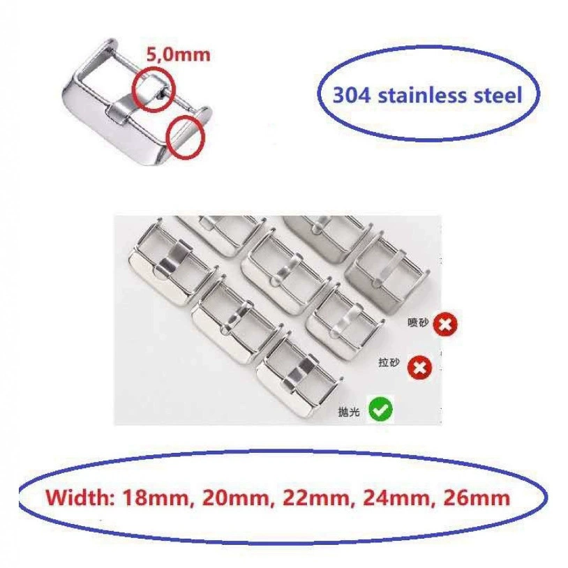 Пряжка из нержавеющей стали 18-26 мм, аксессуары для часов, силиконовый ремешок, пряжка для часов, пряжка 304