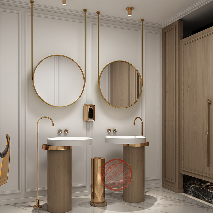 Customized Hotel Apartment Bathroom Stainless Steel Mirror Frame Bathroom Mirror Frame Anti-Fog Hanging Mirror Does Not Rust and Does Not Have Fingerprints