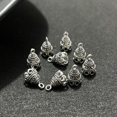 7 穴 9*14.7 ミリメートルチベットシルバー合金中空タワーキャップタッセルキャップレトロ模造シルバーネックレスペンダント diy ジュエリーアクセサリー
