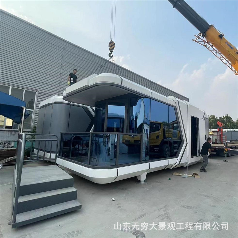 Contenedor móvil Casa espacio almacén Apple cabina B & B creativo integrado cabina estructura de acero Apple cabina