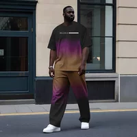 Мужской летний костюм в стиле casual, трендовый, с 3D-цифровой печатью, для AliExpress и Amazon, новинка весна-лето