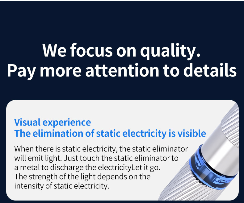 Car anti-static keychain, electrostatic eliminator, human body static discharge device, multifunctional electrostatic discharge rod