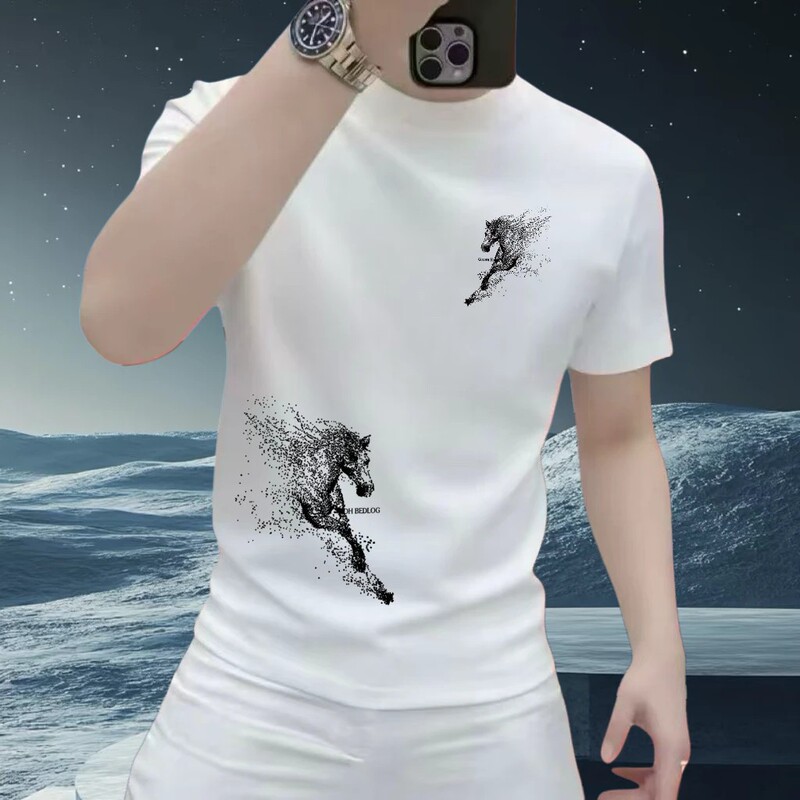Men's Shirts Are Suitable for Summer Outdoor Leisure, Slightly Stretchy, Round-Neck Shirts, Short-Sleeved, Patterned, Fashionable Clothing, Short-Sleeved Men's Shirts Are Suitable for Summer Outdoor Leisure, Slightly Stretchy, Round-Neck Shirts, Short-Sleeved, Patterned, Fashionable Clothing, Short-Sleeved