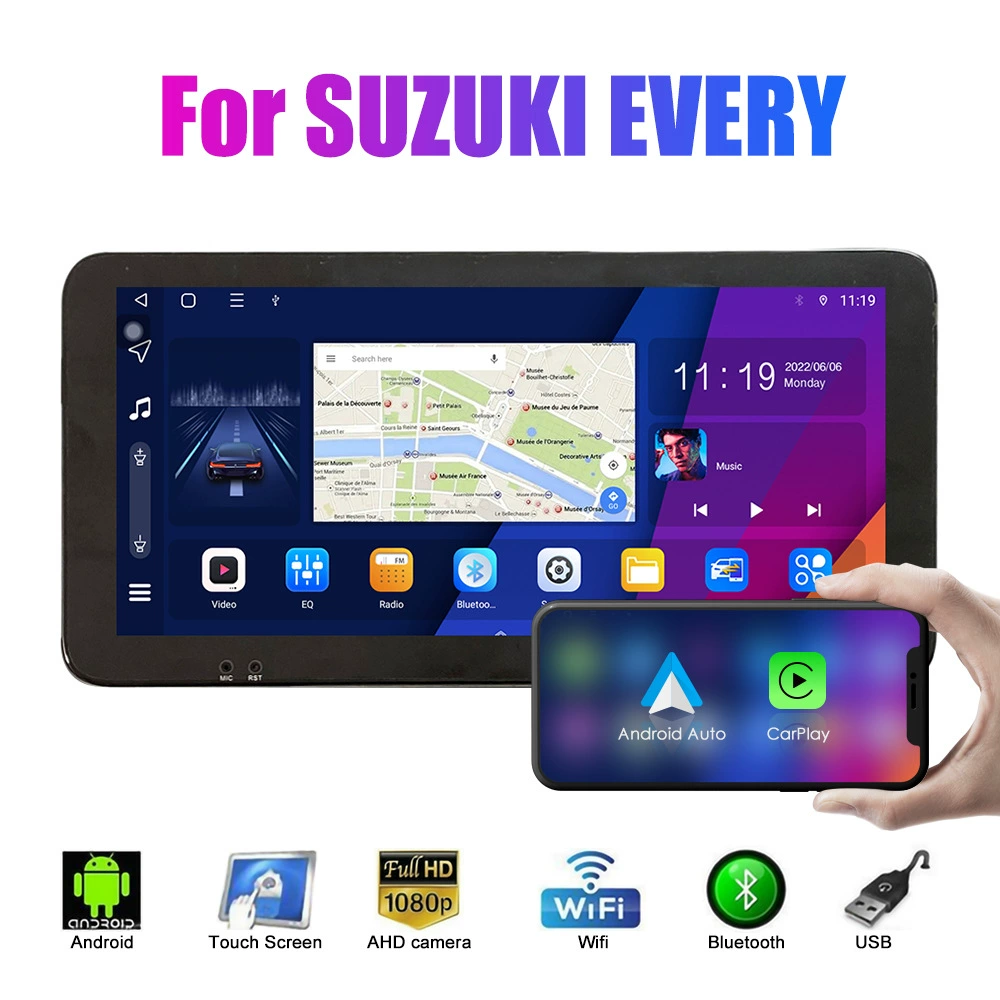 Подходит для Suzuki EVERY, 9-дюймовый Android автомобильный навигатор GPS с изображением при движении задним ходом, универсальный моноблок