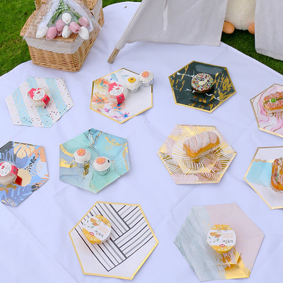 undefined7 disposable Tray party Picnic Tray ins Picnic Supplies Cake fruit Paper plates children tablewareundefined