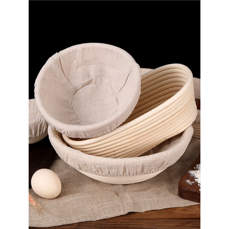 Bollos europeos Cesta de fermentación Pan Fideos de pelo Artefacta Herramientas para hornear Cesta de ratán doméstica Masa Molde azul de tela de fermentación europea