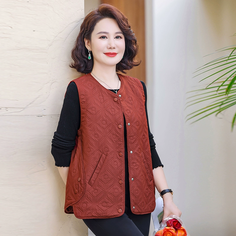Иностранные мамы среднего и пожилого возраста весенне-осенние новые жилеты куртки женские свободные и тонкие на плече