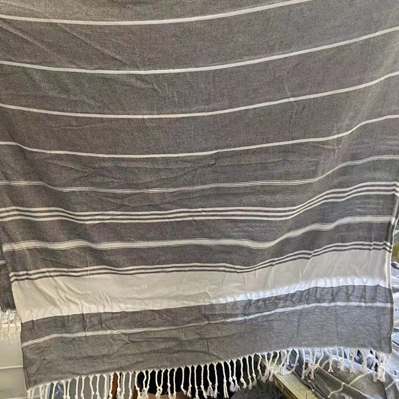 Toallas transfronterizas absorbentes gran tamaño toallas de baño de punto rayas bordadas toallas de playa turcas algodón al por mayor