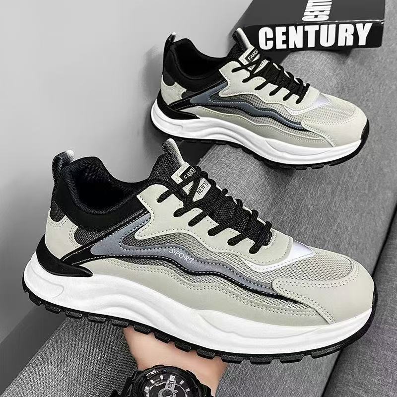 Zapatos de primavera masculinos al aire libre ociosos, zapatos deportivos de suela gruesa, nicho de diseño juvenil, zapatos de papá