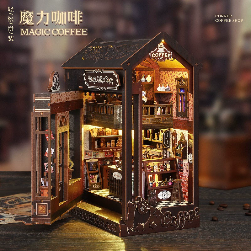 Хижина, кофейный деревянный конструктор, игрушка, ручная работа, набор для сборки, подарок на день рождения