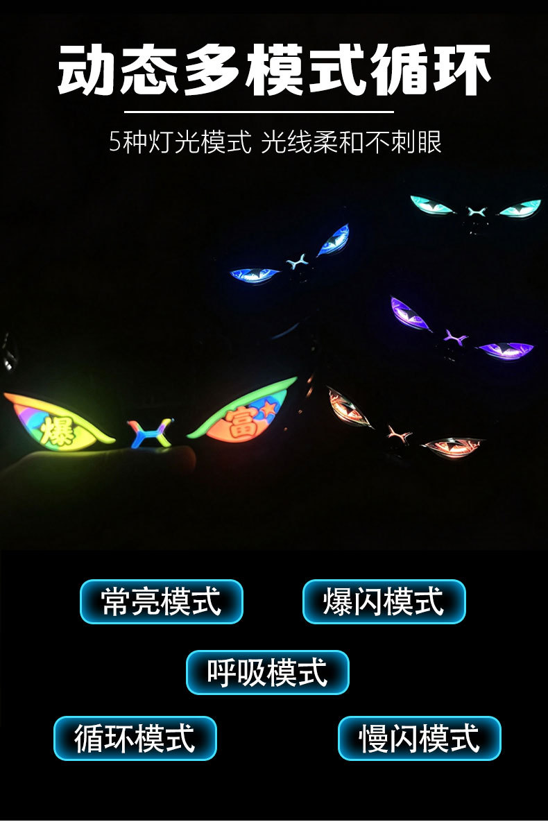 New solar-powered triangular car window devil's eye light LED ambient light for the front and rear windshields of trucks and cars