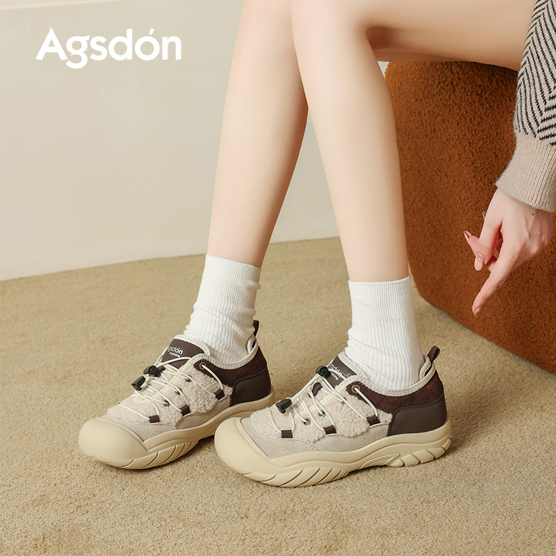 Zapatos de montaña de terciopelo para mujeres 2025 nuevo otoño invierno al aire libre zapatos de montaña de senderismo zapatos de algodón casuales