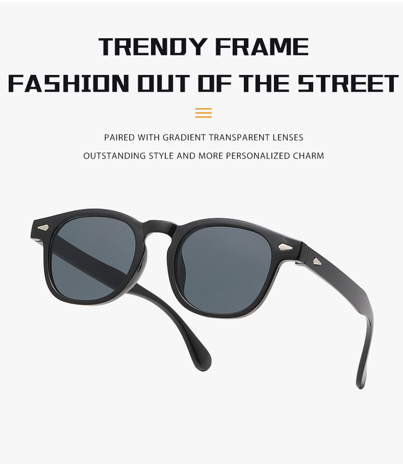 New European And American Retro Round Frame Rice Nail Sunglasses For Men Popular Sunglasses Trendy UV Resistant Sunglasses_voghion.com