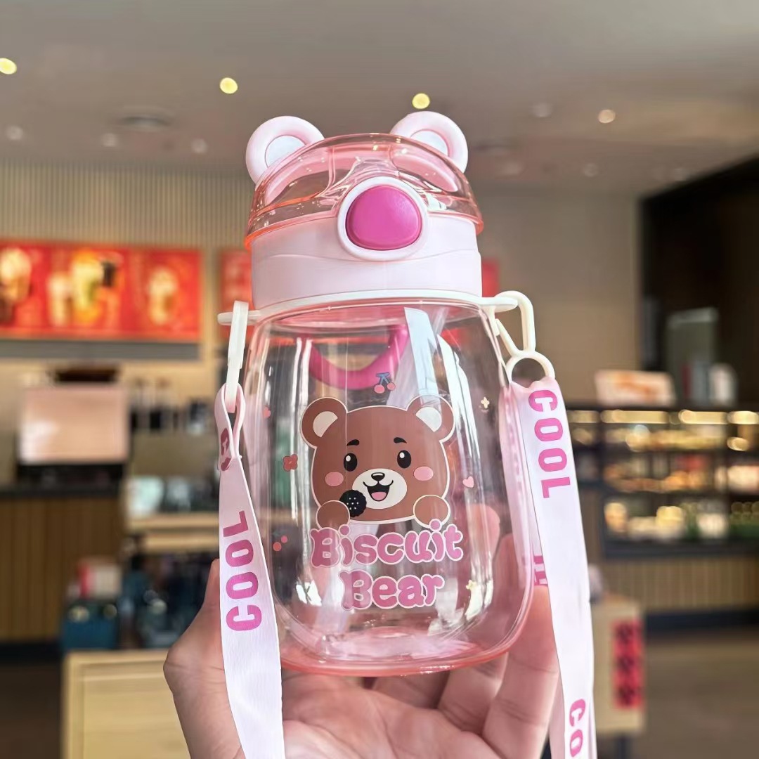 Himbedi tazas de paja para niños lindas tazas de plástico para niñas cinturones de jardín de infantes tazas de plástico para estudiantes tazas de paja de dibujos animados