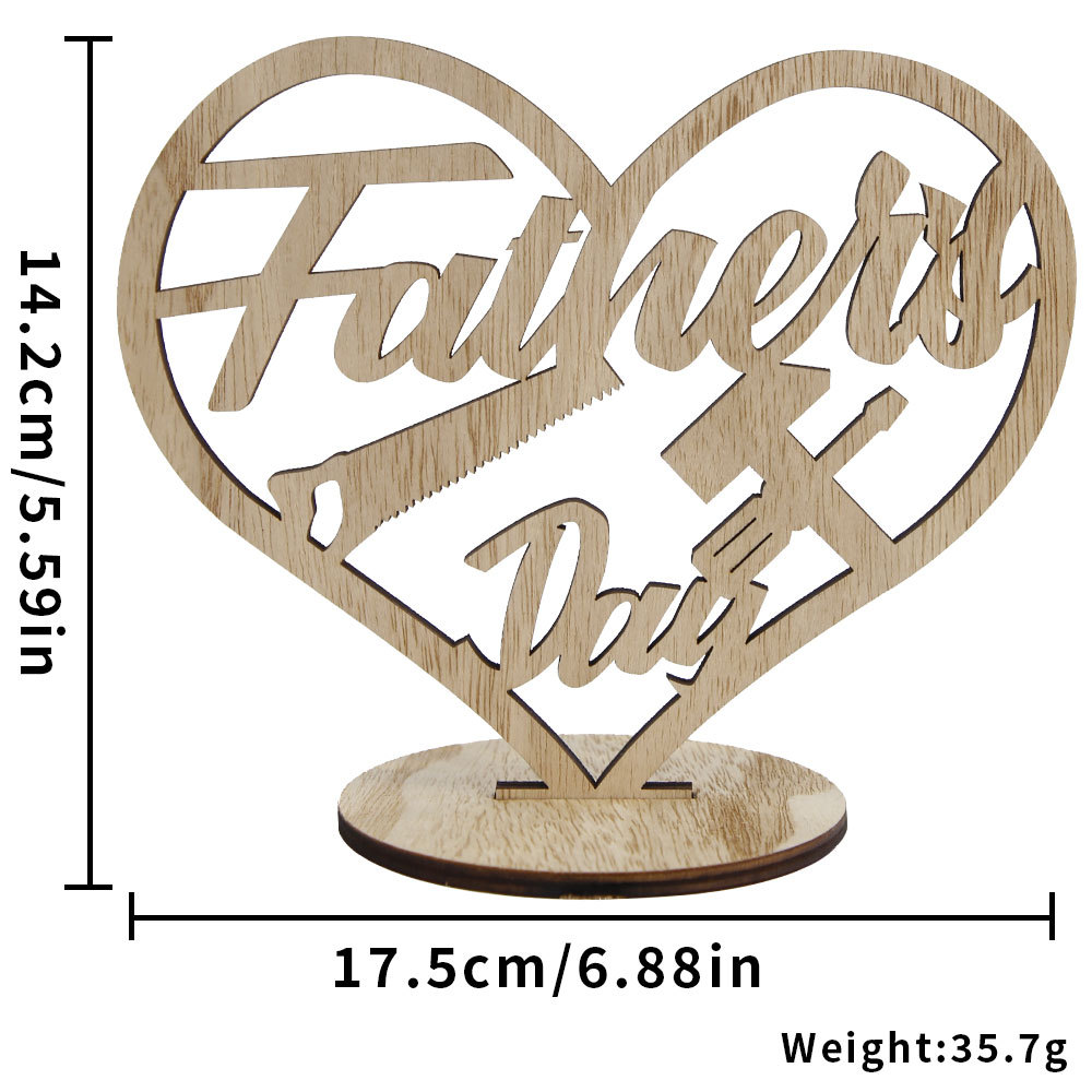 Nuevo Día de la Madre artesanía de madera hueco amor letras adornos del Día del Padre decoración de escritorio para el hogar