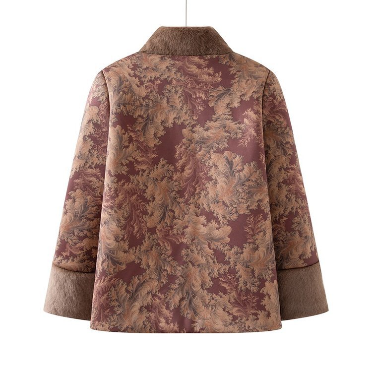 中老年人冬季加绒棉服奶奶冬装外套女老太太2025新款唐装棉衣服|undefined