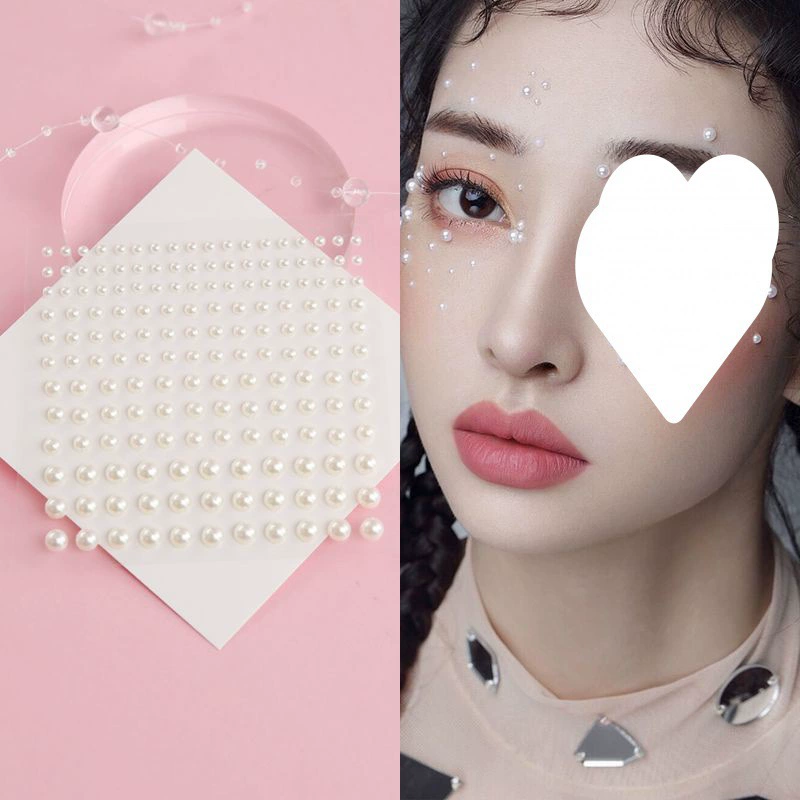 Жемчужная наклейка для ногтей белый шпон макияж глаз хвост горный хрусталь глаз лицо Алмазный Патч наклейка для бровей Губы гвоздь бровь украшение для ногтей