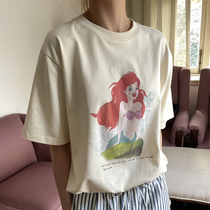 03.28 on sale [fun cartoon pattern printed T-shirt] round ne..