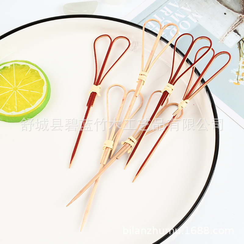 Fabricantes desechables de amor de frutas de calabaza de bambú de tijeras de marca de cóctel de marca creativa al por mayor