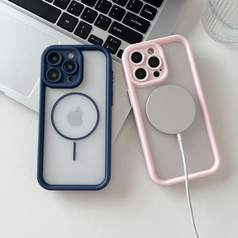 iPhone17用スマホケース TPU+PC一体型 マグネット式 Apple 16対応 メッキ加工 全面保護 耐衝撃 放熱スマホケース|undefined