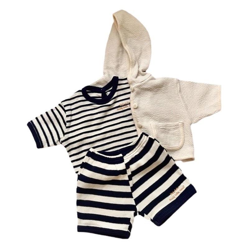 Niño bebé principios de primavera ropa de estilo coreano ropa de los niños de primavera a rayas camisa de fondo versátil bebé suéter traje