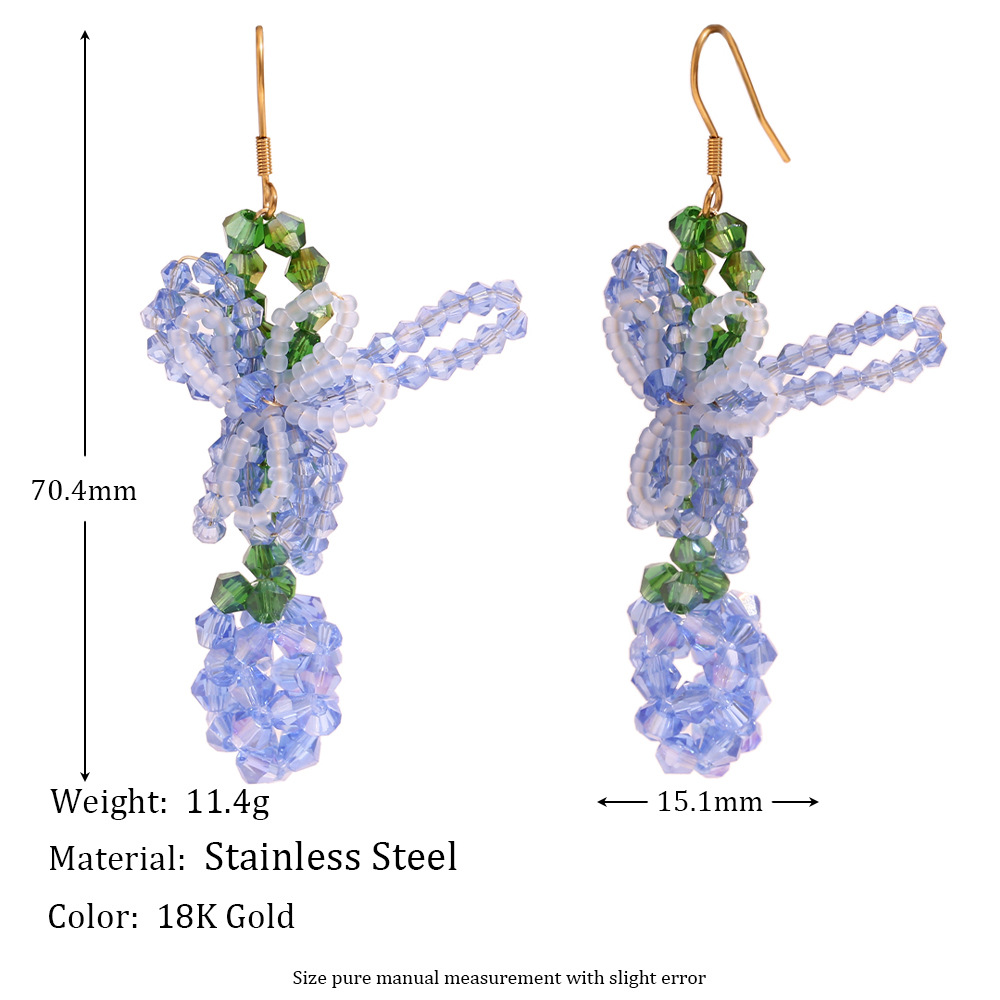 Colored Bow Pineapple Stainless Steel Earrings