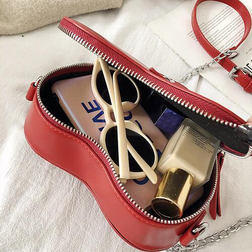 Export new fashionable Valentine's Day love chain PU small shoulder bag Korean style foreign style women's shoulder bag love bag