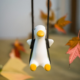 Cross-Border Car Interior Decoration Car Hanging Ornament Swing Duck Car Hanging White Slim Car Decoration Supplies Pendant