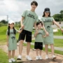 四口夏季全家装新款连衣裙