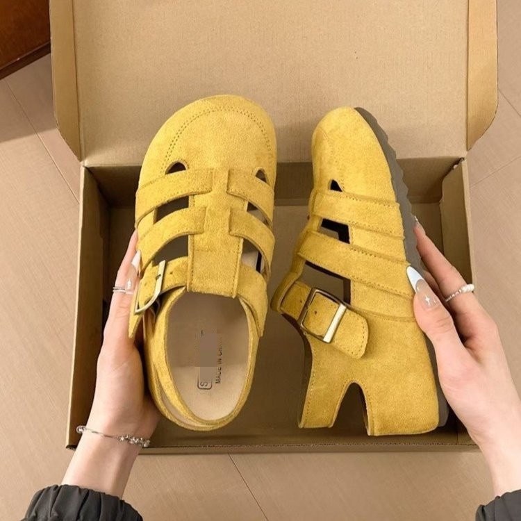 Retro hueco sandalias romanas para mujeres verano 2026 nuevo estilo transpirable casual versátil para usar sandalias Birkenson