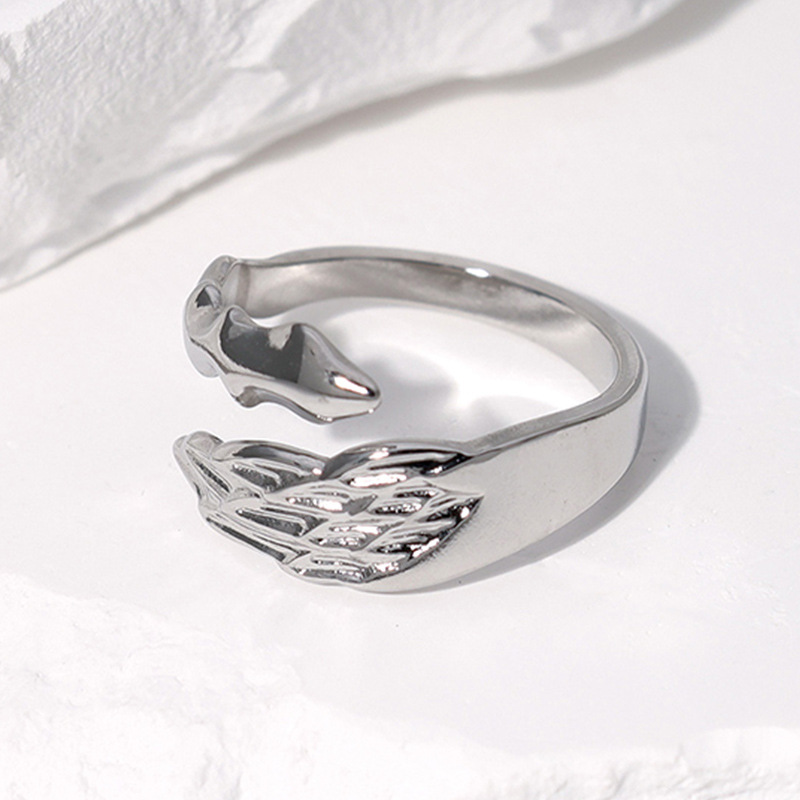 Fashion Wings Stainless Steel Plating Open Ring display picture 4