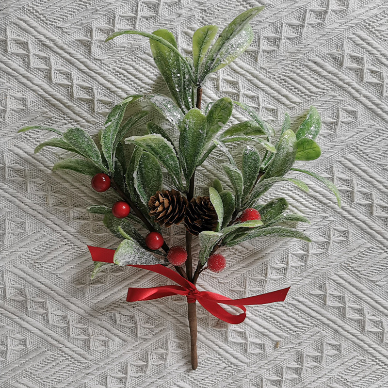 Simulación de muérdago de simulación deja Navidad decoración simulación hogar suave decoración simulación planta verde fábrica al por mayor