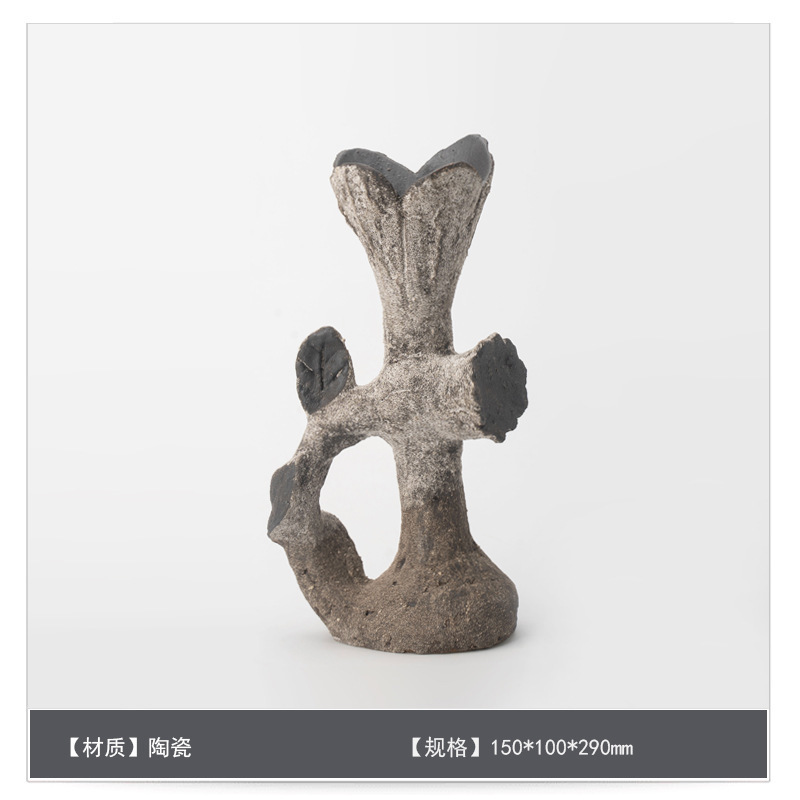中世スタイルのセラミックフラワー花瓶装飾アートB&Bモデルルームゲストテーブルハイエンドフラワーアレンジメント装飾|undefined