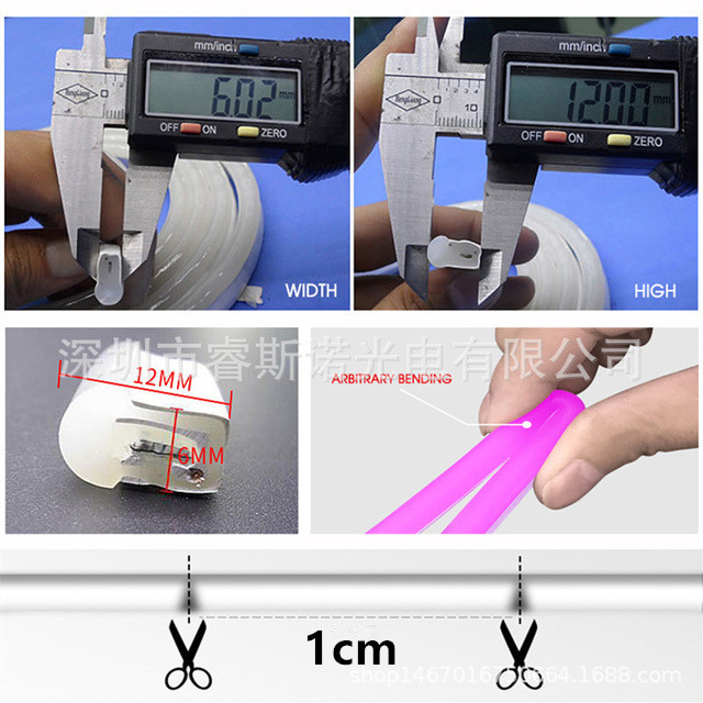 Tira de luces de neón de 5 V/12 V, tira de luces LED flexible de silicona impermeable, tubo de luz SMD 612