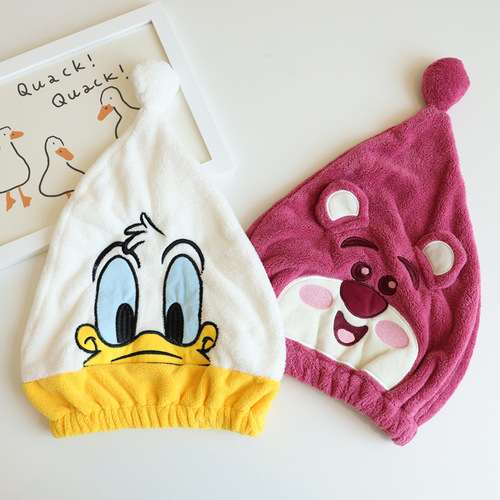 Children's dry hair cap  new thickened coral velvet cartoon baby shower cap for men and women Baotou dry hair absorbent towel