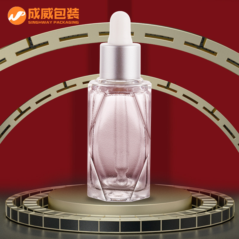 PETG塑料15 30M40ML精油滴管瓶精华原液硅胶头玻璃管菱形滴管瓶