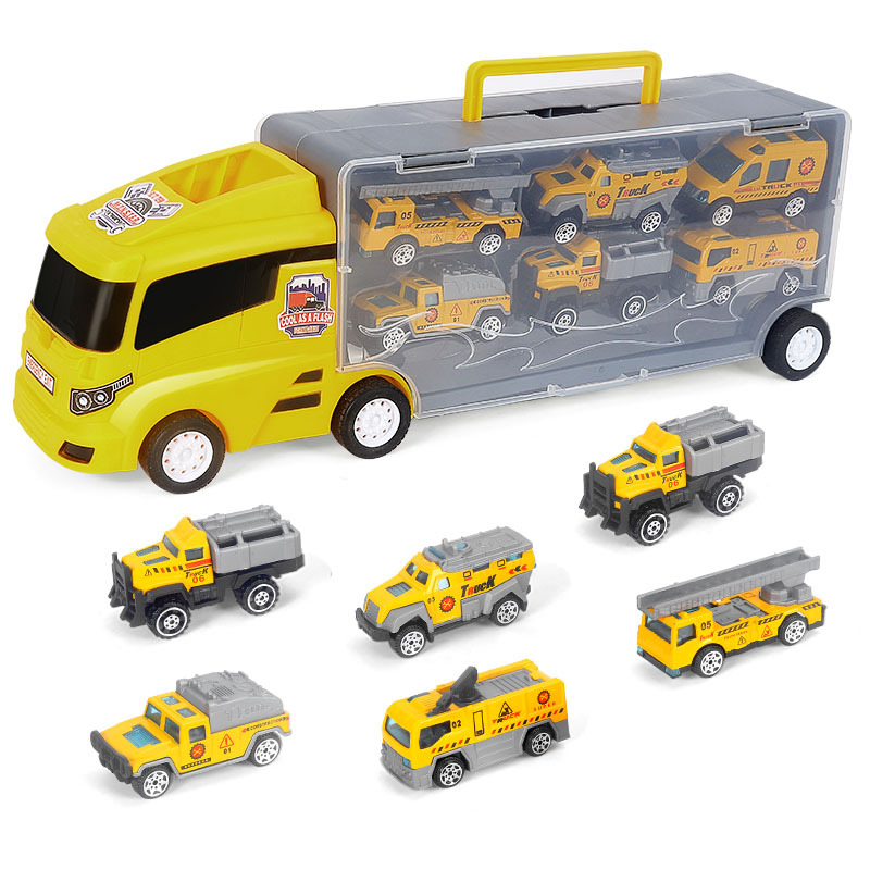 Modelo de coche de juguete para NIÑOS 2-3 años 4 bebé simulación contenedor aleación coche niño fuego ingeniería coche traje