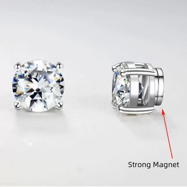 New stainless steel casting trendy men's non-pierced magnetic ear clip creative zircon accessories Korean style hip hop simple jewelry