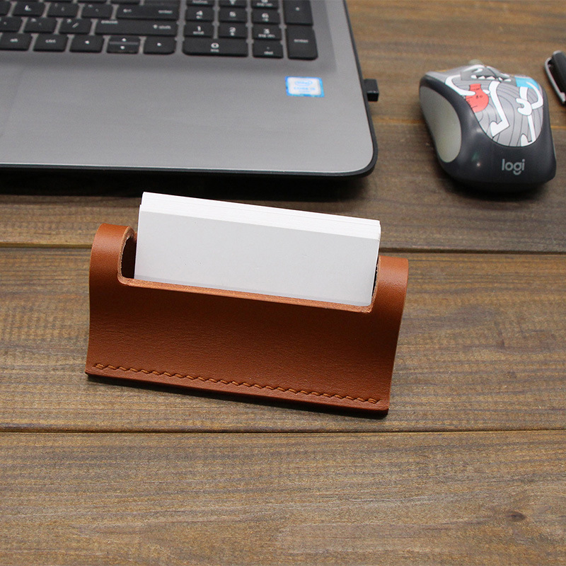 Environmental protection leather business card clip desk business…